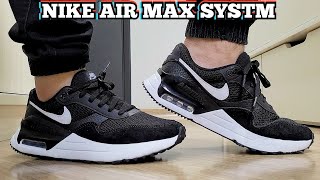 Review Tênis Nike Air Max SYSTM Preto Com Branco  Comprado Na Netshoes  Demonstração No Pé [upl. by Nahgaem]