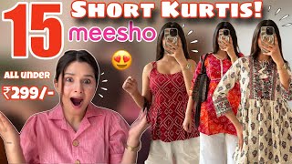 Huge MEESHO Short Kurti Haul💕 Everything Under Rs299 😱 Tryon Haul  Rupal Yadav [upl. by Girardi869]