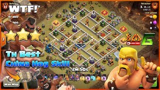 Clash of Clans⭐Clash of Clans⭐WTF THE BEST SKILL OF CHINA ATTACK HOG RIDR IN WAR TH12 3STAR [upl. by Rita]