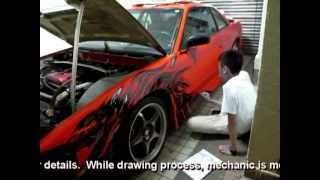 Pluto Mok SAR Motorsport S13 Livery Marker painting 2012 MSCHK DRIFT [upl. by Graces]