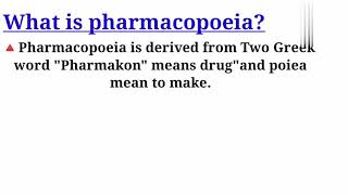 What is pharmacopoeiasPharmacopoeias [upl. by Tiphanie]