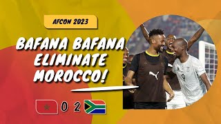 🇲🇦 MOROCCO 0  2 SOUTH AFRICA 🇿🇦  BAFANA BAFANA knock out Morocco to reach the quarterfinals [upl. by Wellesley832]