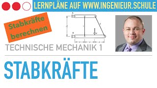 Stabkräfte berechnen – Technische Mechanik 1 [upl. by Zsolway]