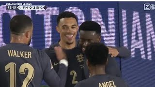 Trent Alexander Arnold free kick Goal  Finland vs England 02 highlights  UEFA NATIONS League [upl. by Llemij3]