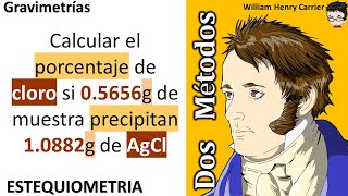 𝐆𝐫𝐚𝐯𝐢𝐦𝐞𝐭𝐫í𝐚 Calcular el porcentaje de cloro si 05656 g de muestra precipitan 10882 g AgCl [upl. by Adolpho]