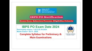 TIPS  IBPS BANK PRELIMS EXAM  19201024  SYLLABUS [upl. by Ailegna]