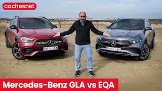 Mercedes GLA 250e y EQA 250  Comparativa  Test  Review en español  cochesnet [upl. by Aliuqehs]