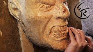 Woodcarving quotWooden maskquot ►► Timelapse [upl. by Sussman]