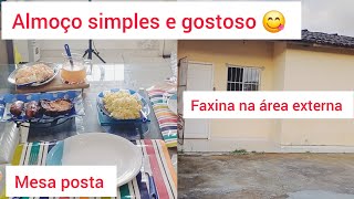 Fiz Bisteca e Toscana na Air Fryer Mesa Posta Limpeza na Área Externa da Casa 🏠 [upl. by Gerc]