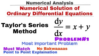 3 Taylors Series Method  Problem1  Numerical Solution of Ordinary Differential Equation [upl. by Alicec]