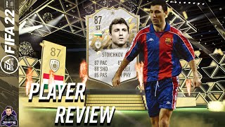 WORTH THE COINS 87 BASE ICON STOICHKOV PLAYER REVIEW FIFA 22 ULTIMATE TEAM HRISTO STOICHKOV [upl. by Ahsita]