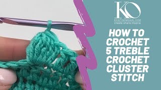 How to Crochet 5 Treble crochet Cluster Stitch Easy Right Hand Left Hand and Slow Motion [upl. by Alrrats]