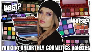 Ranking ALL Of My Unearthly Cosmetics Palettes  SWATCHES [upl. by Idisahc]