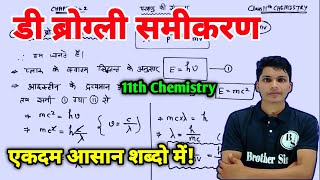 डी ब्रोग्ली समीकरण  di brogli samikaran ki vyutpatti  de broglie equation class 11th chemistry [upl. by Sivahc]