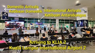 Domestic  International Arrival Kuala Lumpur International Airport 2 KLIA2 to Transport 吉隆坡国际机场 [upl. by Atikat]