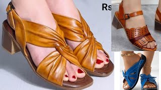 WOMEN SLIPPERS LATEST NEW APPEALING LEATHER SLIP ON SHOES LATEST OF SANDALS [upl. by Ammamaria618]