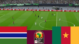 Gambia 2 vs 3 Cameroon LIVE CAF 2024 match highlights  Video game simulation PES 2021 [upl. by Alag]