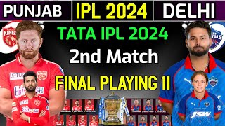 IPL 2024  Delhi Capitals vs Punjab Kings Playing 11 2024  DC vs PBKS Playing 11 2024 [upl. by Philo]