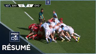 PRO D2  Résumé Aviron BayonnaisOyonnax Rugby 3220  DemiFinales  Saison 20212022 [upl. by Onahpets]