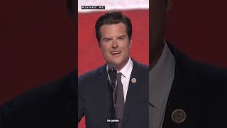 Rep Matt Gaetz takes shot at Dem Sen Bob Menendezs guilty conviction at RNC [upl. by Rimisac668]