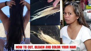 How to CUT BLEACH DYE and TONE your hair AT HOME [upl. by Aurore]