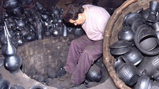 CERÁMICA NEGRA artesana Preparación del barro y elaboración de piezas en horno de leña  Documental [upl. by Baudin]