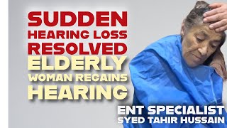 Sudden Hearing Loss Resolved Impacted Ear Wax Removed Elderly Woman Regains Hearing [upl. by Henn]