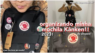 organizando minha mochila Kånken para 2023 da shopee🙊  broches o que vou levar pra escola [upl. by Anaili]