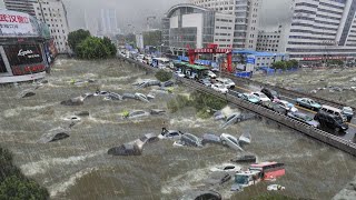 China sank in 7 minutes Water quickly invaded the city flash floods in Guangdong [upl. by Idalina]