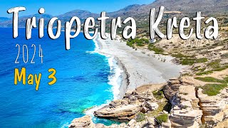 Crete Greece Triopetra Beach tour 4k drone shots Greece 2024 [upl. by Schou847]