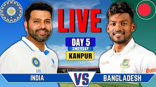 India vs Bangladesh 2nd Test Day 5  Live Cricket Match Today  IND vs BAN Live Score amp Commentary [upl. by Anelac]