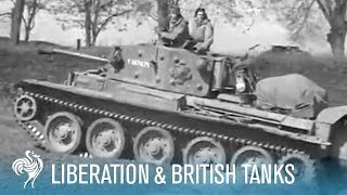 Liberated French Soldiers amp British Cromwell Tanks World War II 1945  British Pathé [upl. by Orsini7]