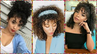 PEINADOS PARA CABELLO RIZADO CON POLLINA O COPETE  CURLY HAIRSTYLES 2020 [upl. by Portia]