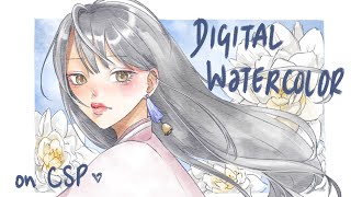 how i digitally watercolor ୨♡୧ clip studio paint for beginners [upl. by Audie488]