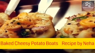 Baked Cheesy Potato Boats  Quick amp Easy Kids Snack  Potato Cheese Balls [upl. by Muller598]