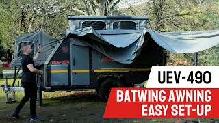 CONQUEROR UEV490 amp UEV440  How To SetUp The Batwing Awning [upl. by Dorice]