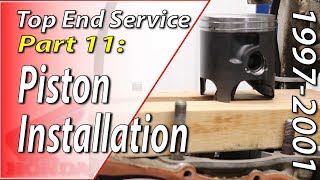 9701 Honda CR250  Engine Top End  Part 11 Piston  Installation [upl. by Weil859]