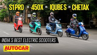 Ola S1 Pro vs Ather 450 X vs TVS iQube S vs Bajaj Chetak I Electric scooter comparo I Autocar India [upl. by Heddi646]