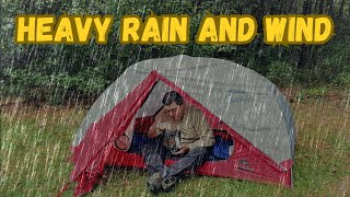 Extreme Weather Solo Camping in Heavy Rain During Tropical Storm Ophelia camping [upl. by Aikel]