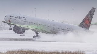 4K Epic Snow STORM ArrivalsDeparturesDEicing  Plane Spotting at Vancouver YVR [upl. by Tollmann60]