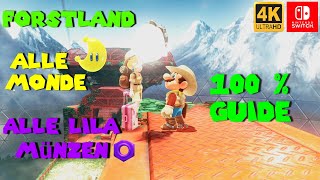 Super Mario Odyssey 100 Guide I Alle 76 Monde 🌛 und 100 lila Münzen im Forstland 🌲 I Robohain 4K [upl. by Doi]