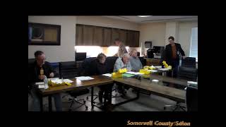 March 26 2024 beginning of Somervell County Hospital District meeting board members gobbling food [upl. by Ecyar735]