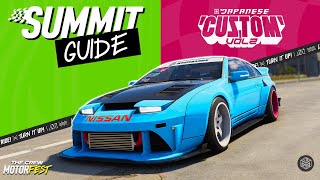 JAPANESE CUSTOM Vol2 Summit Guide  The Crew Motorfest [upl. by Nnyledam]