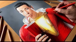 Drawing Shazam DC Comics  Timelapse  Artology [upl. by Rawna566]