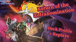 The ZEFRABOMINATION Returns Deck Profile  Replays Master Duel [upl. by Tonneson823]