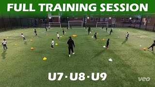 Full FootballSoccer Team Training Session ⚽️ U7  U8  U9 [upl. by Vachill]