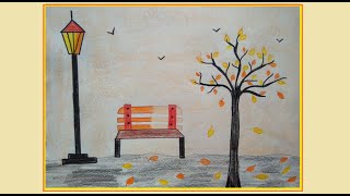 How to draw an Autumn or Fall Tree Real Easy [upl. by Novello]