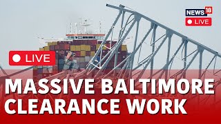 Baltimore Bridge Collapse Probe Live  Worlds Largest Crane Operation In Baltimore Bridge LIVE [upl. by Dnomra]