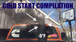 DIESEL COLD START COMPILATION [upl. by Nivre]