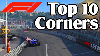 The Top 10 Greatest Corners in F1 [upl. by Enirol651]